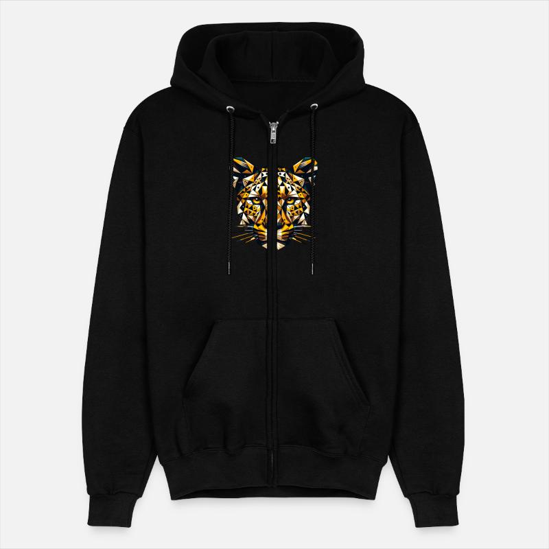 geometric leopard head - polygon motif