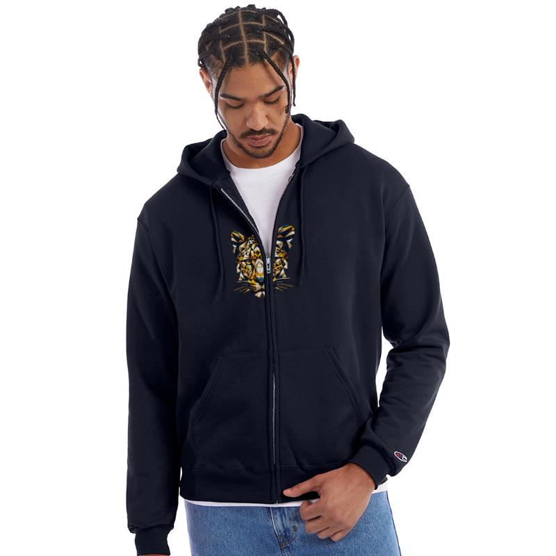 geometric leopard head - polygon motif