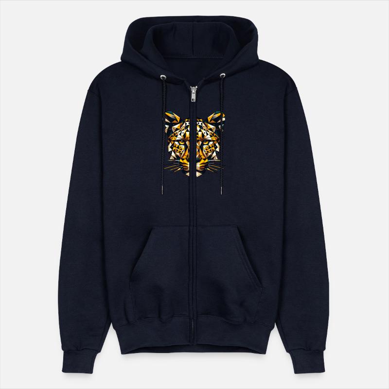 geometric leopard head - polygon motif