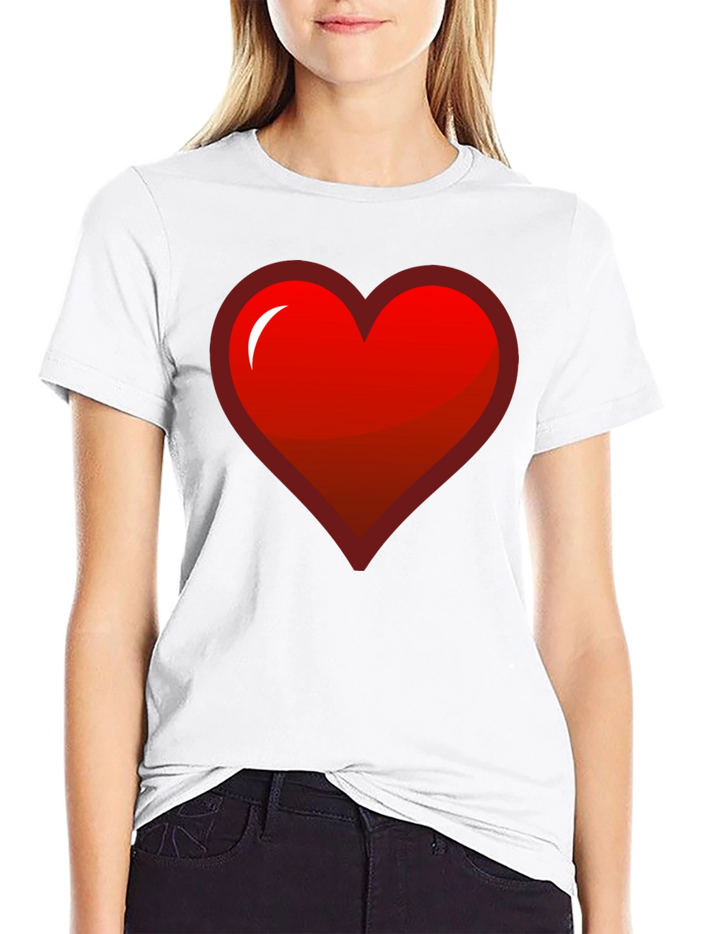 Red Heart Graphic Black T-Shirt