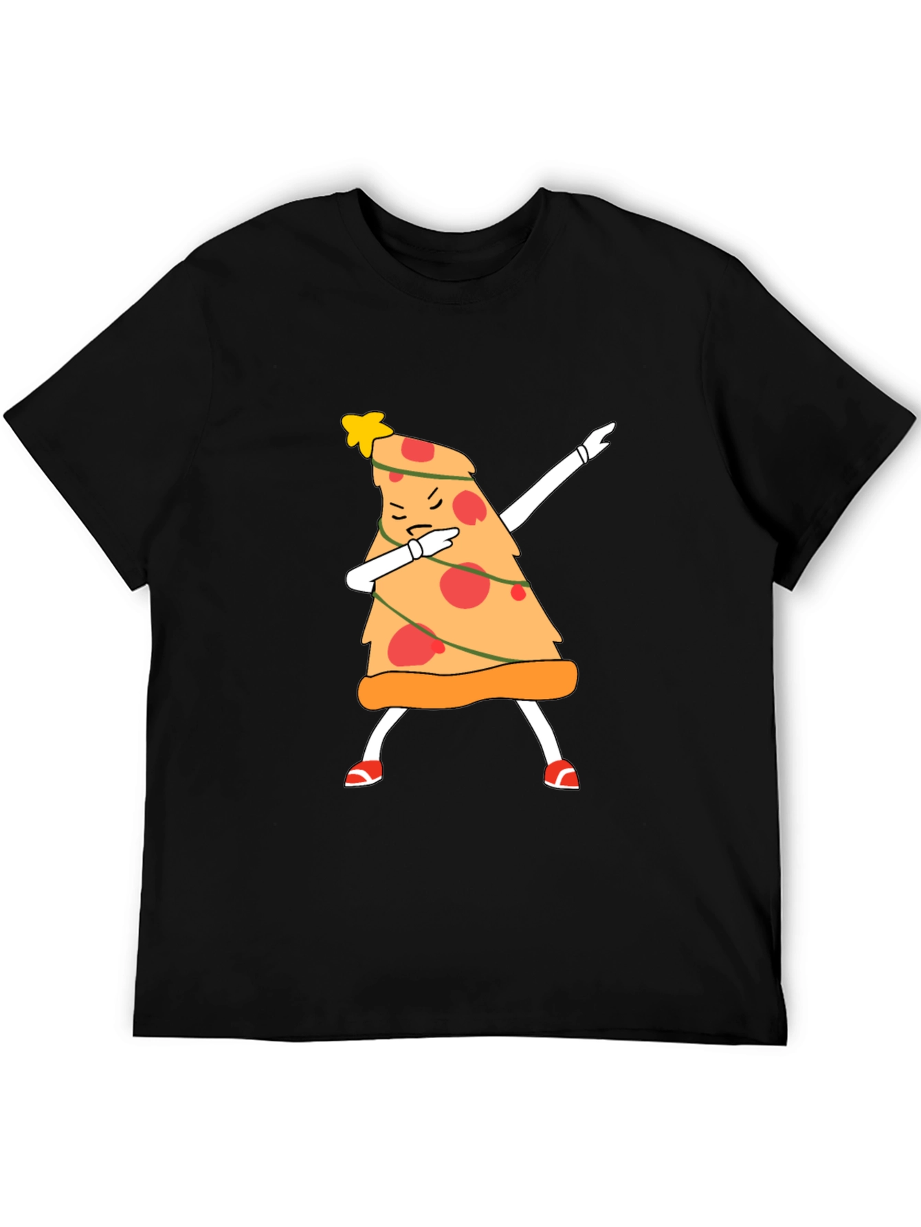 Dabbing Pizza Slice Christmas Tree T-Shirt