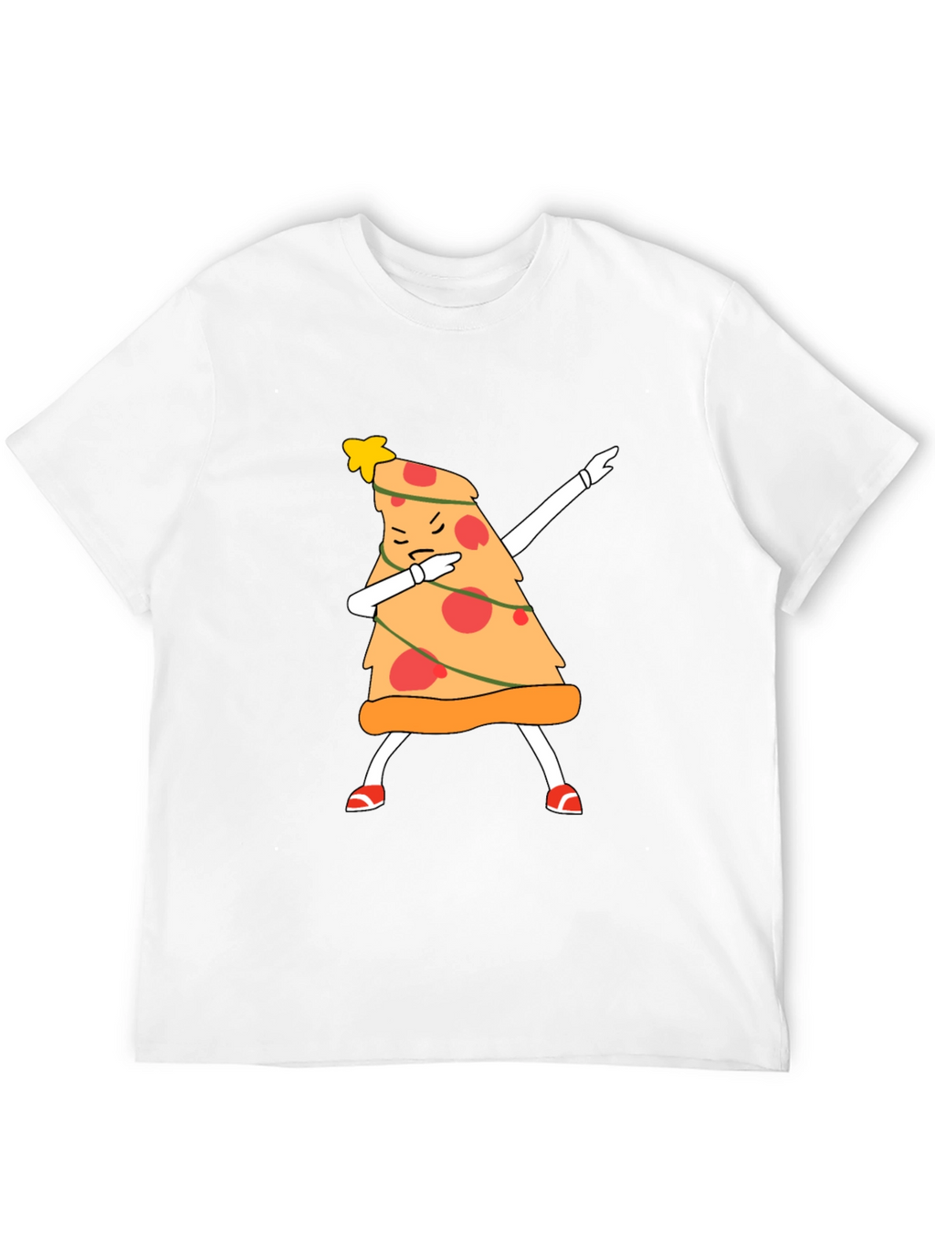 Dabbing Pizza Slice Christmas Tree T-Shirt