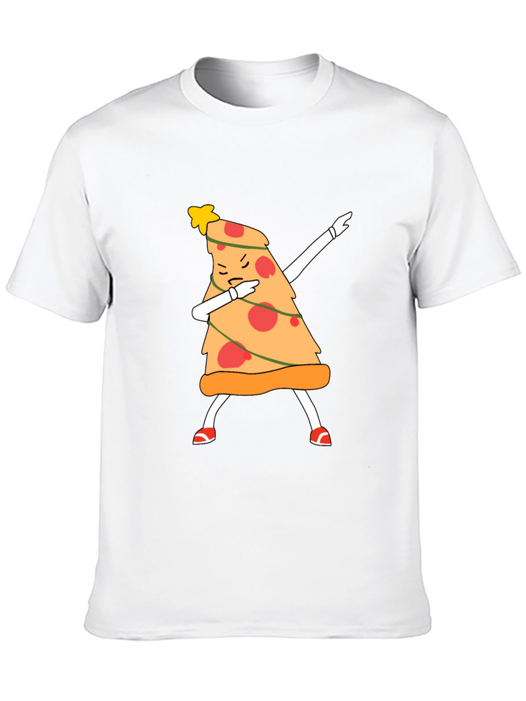Dabbing Pizza Slice Christmas Tree T-Shirt