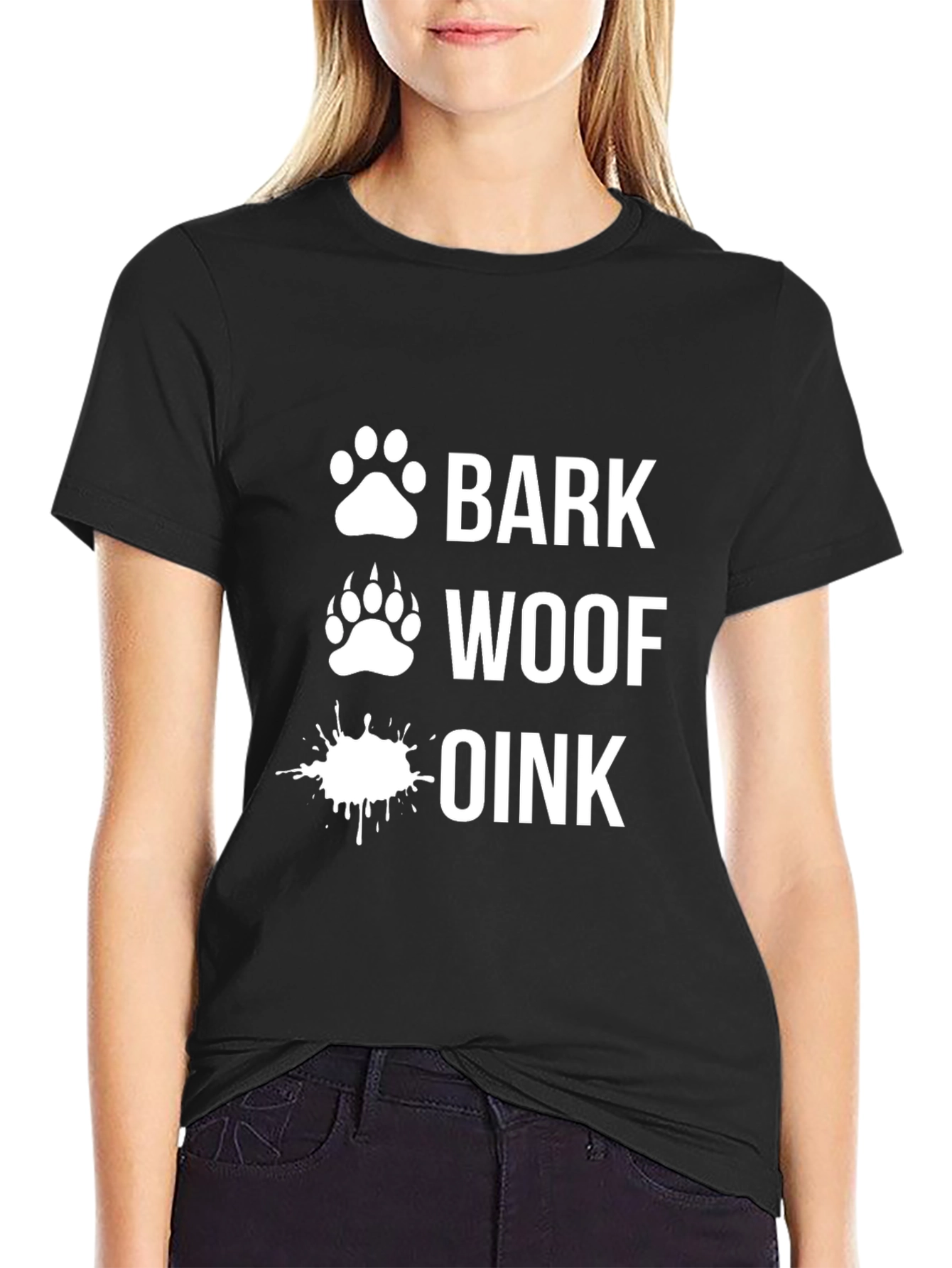 Bark Woof Oink Funny Graphic Tee - Animal Sound Shirt