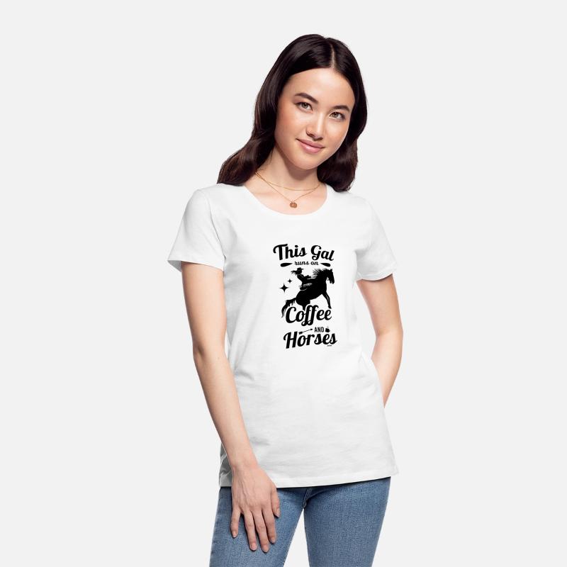 Girls riding coffee horse mother gift