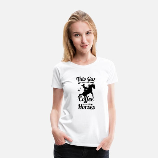 Girls riding coffee horse mother gift