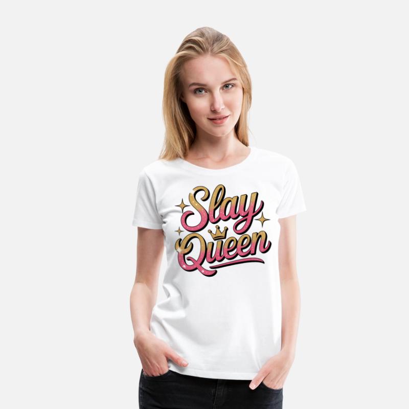 Glittery Stay Queen Typography Design