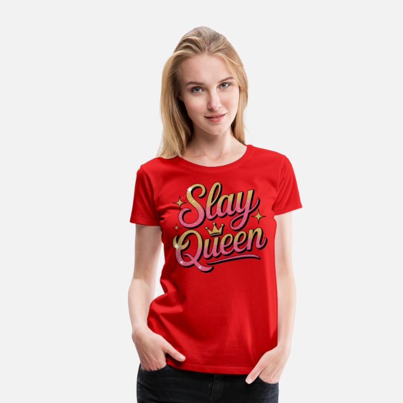 Glittery Stay Queen Typography Design