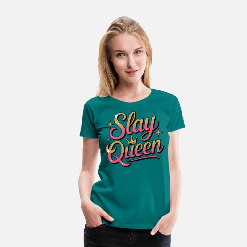 Glittery Stay Queen Typography Design
