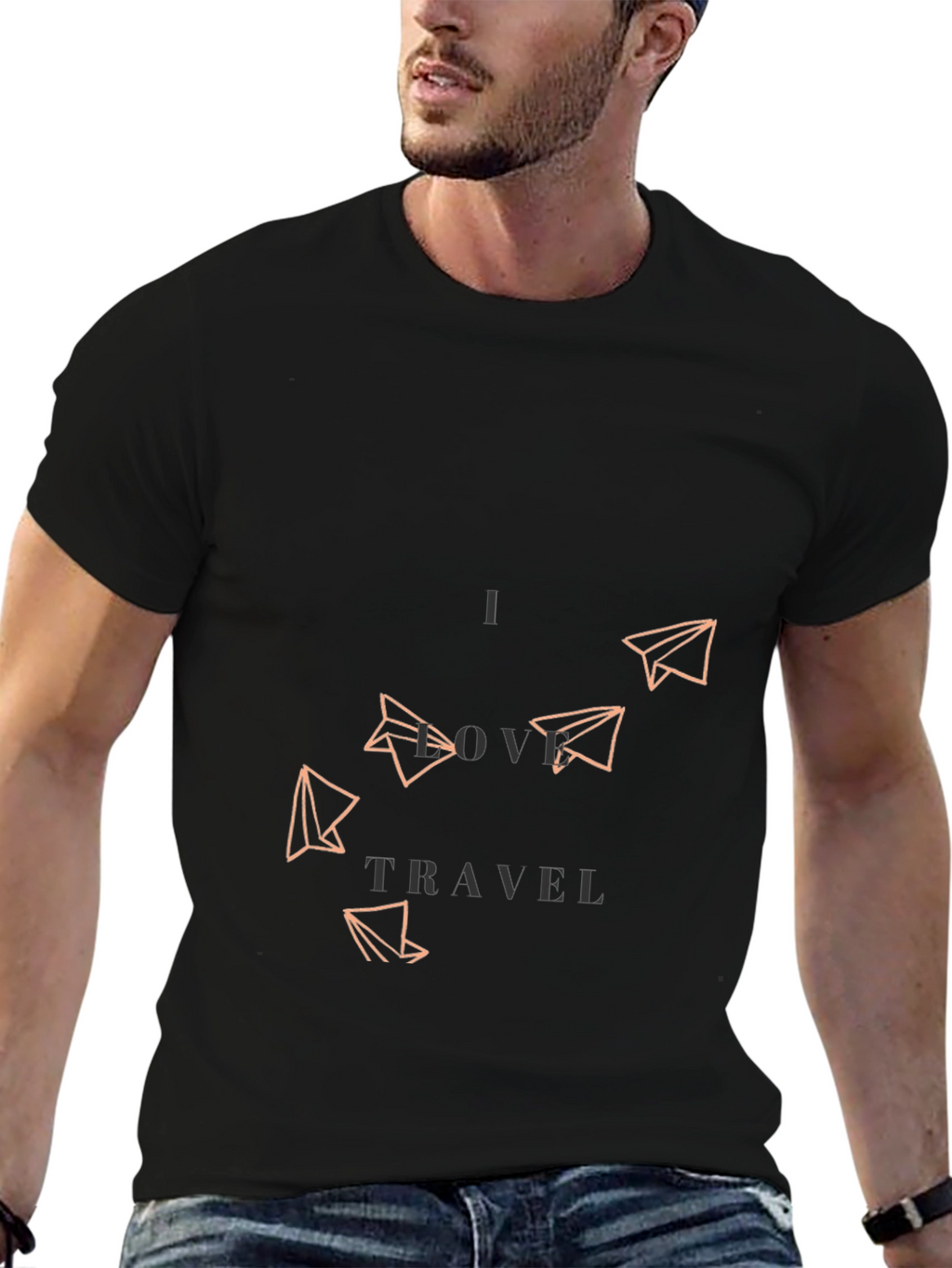 I Love Travel Graphic Tee - Black