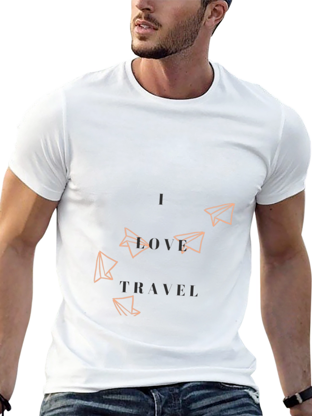 I Love Travel Graphic Tee - Black