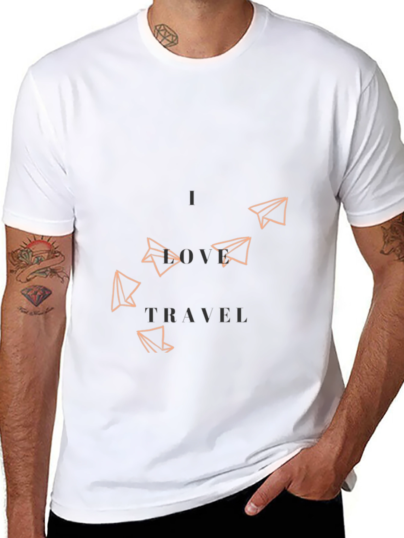I Love Travel Graphic Tee - Black