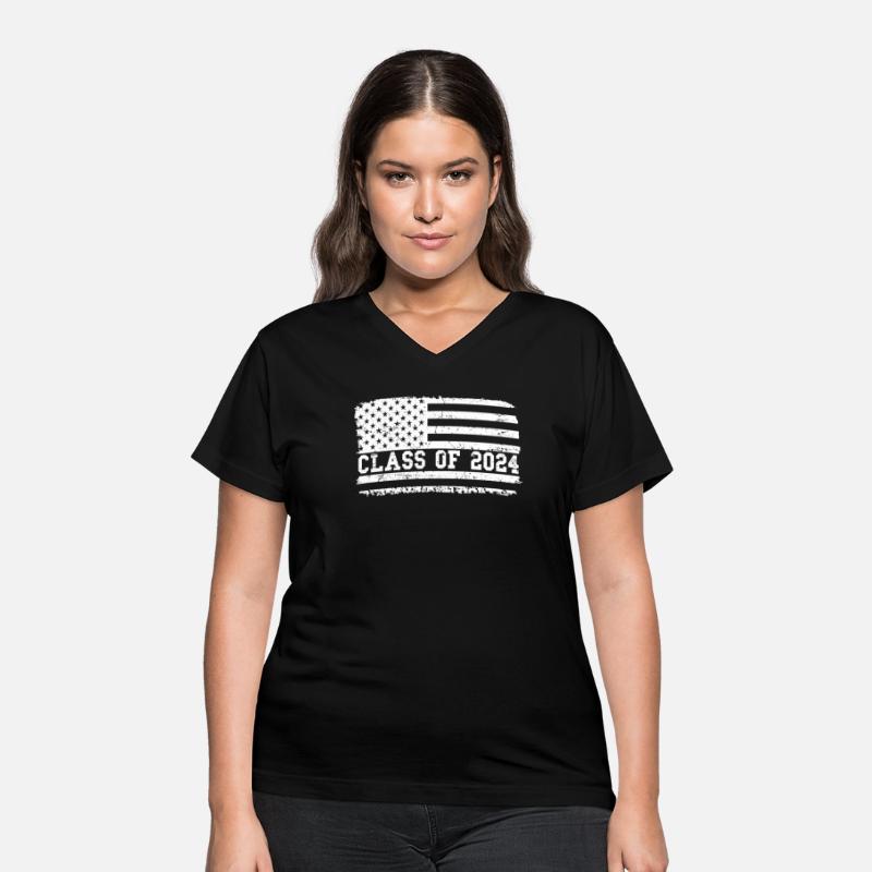 Graduation Class of 2024 Vintage Us American Flag