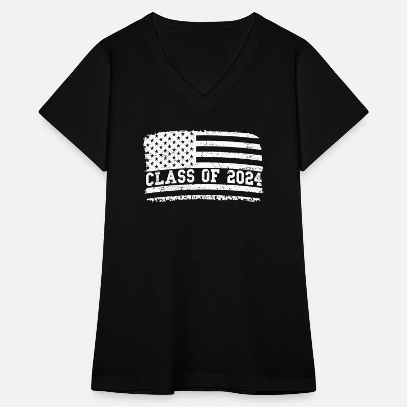 Graduation Class of 2024 Vintage Us American Flag