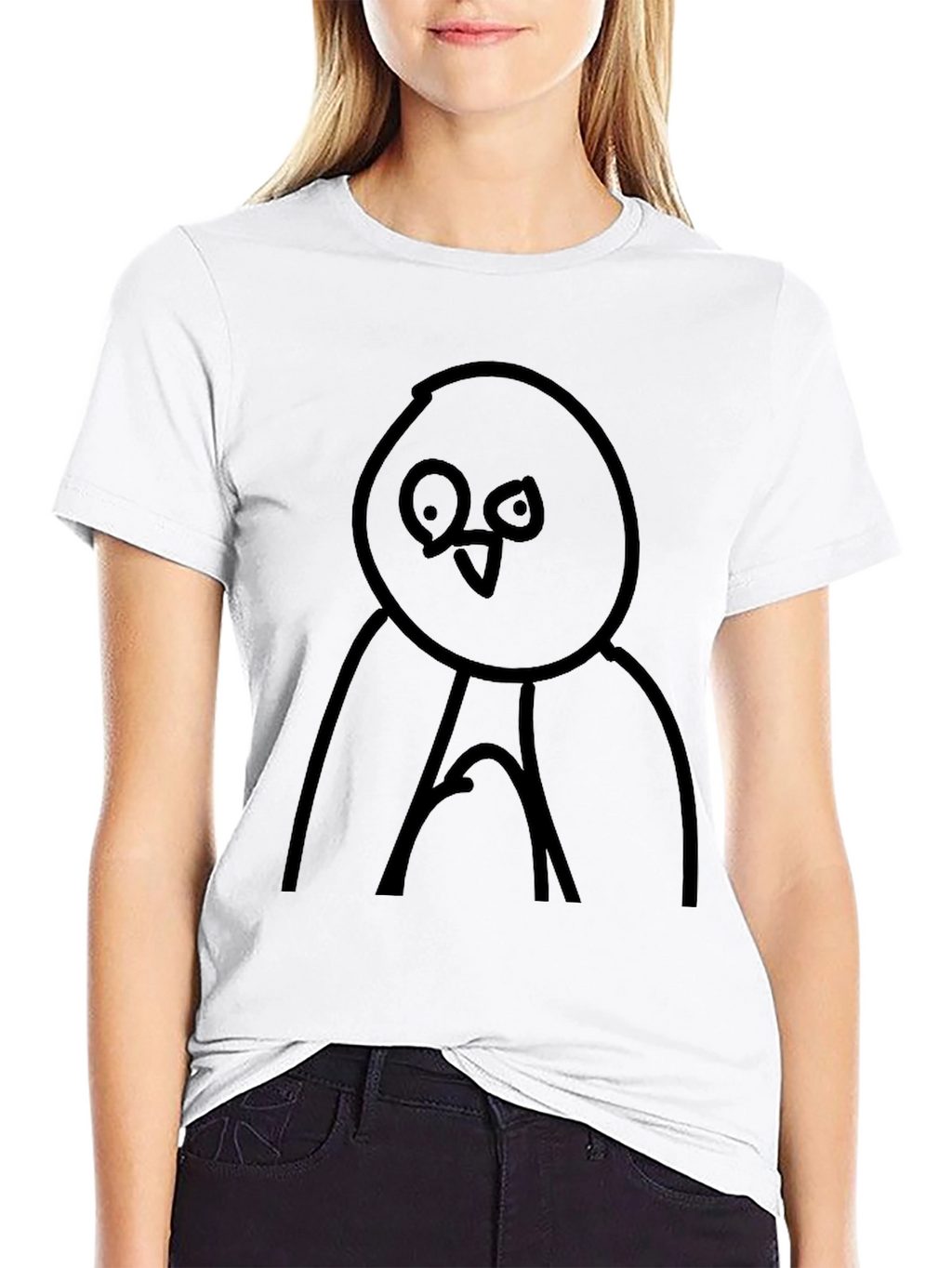 Abstract Bird Graphic Tee - Mens Black Casual Shirt