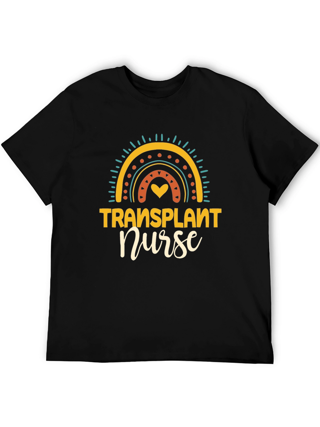 Transplant Nurse Graphic T-Shirt Rainbow Design