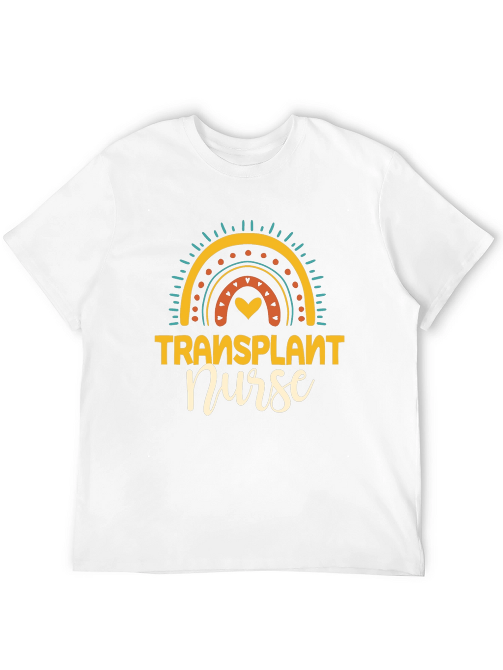 Transplant Nurse Graphic T-Shirt Rainbow Design