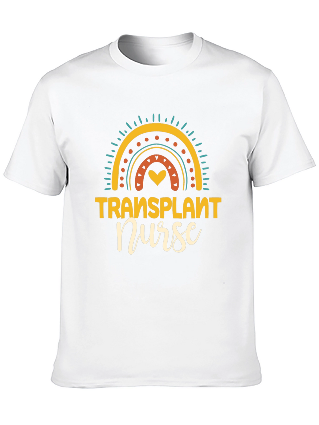 Transplant Nurse Graphic T-Shirt Rainbow Design