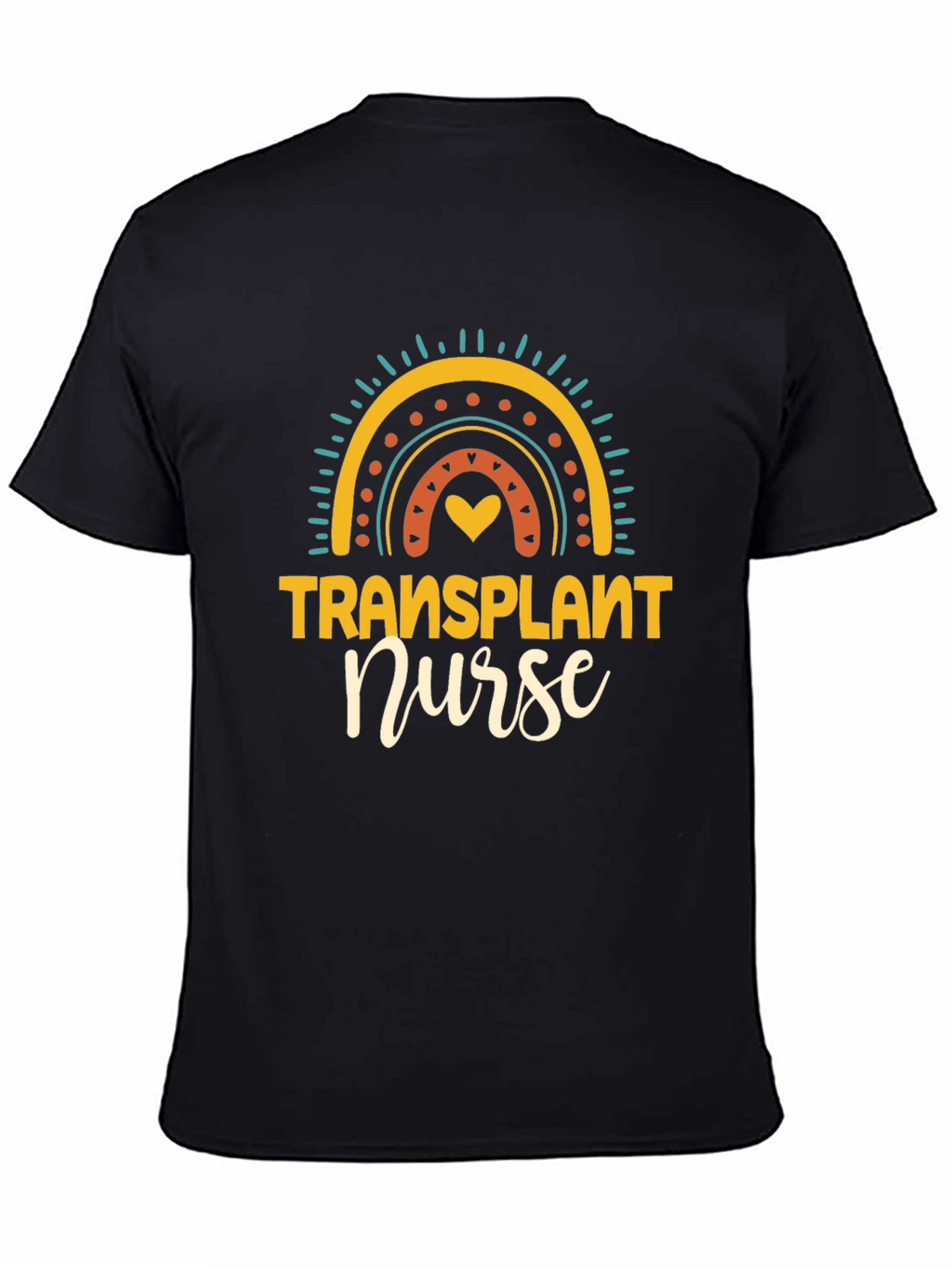 Transplant Nurse Graphic T-Shirt Rainbow Design