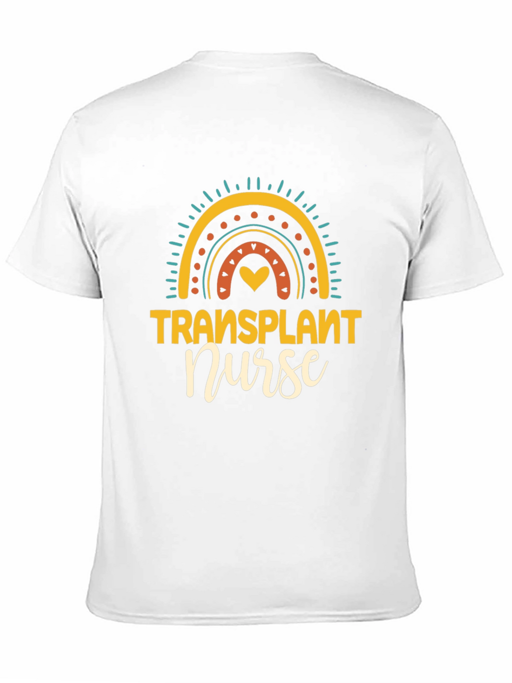 Transplant Nurse Graphic T-Shirt Rainbow Design