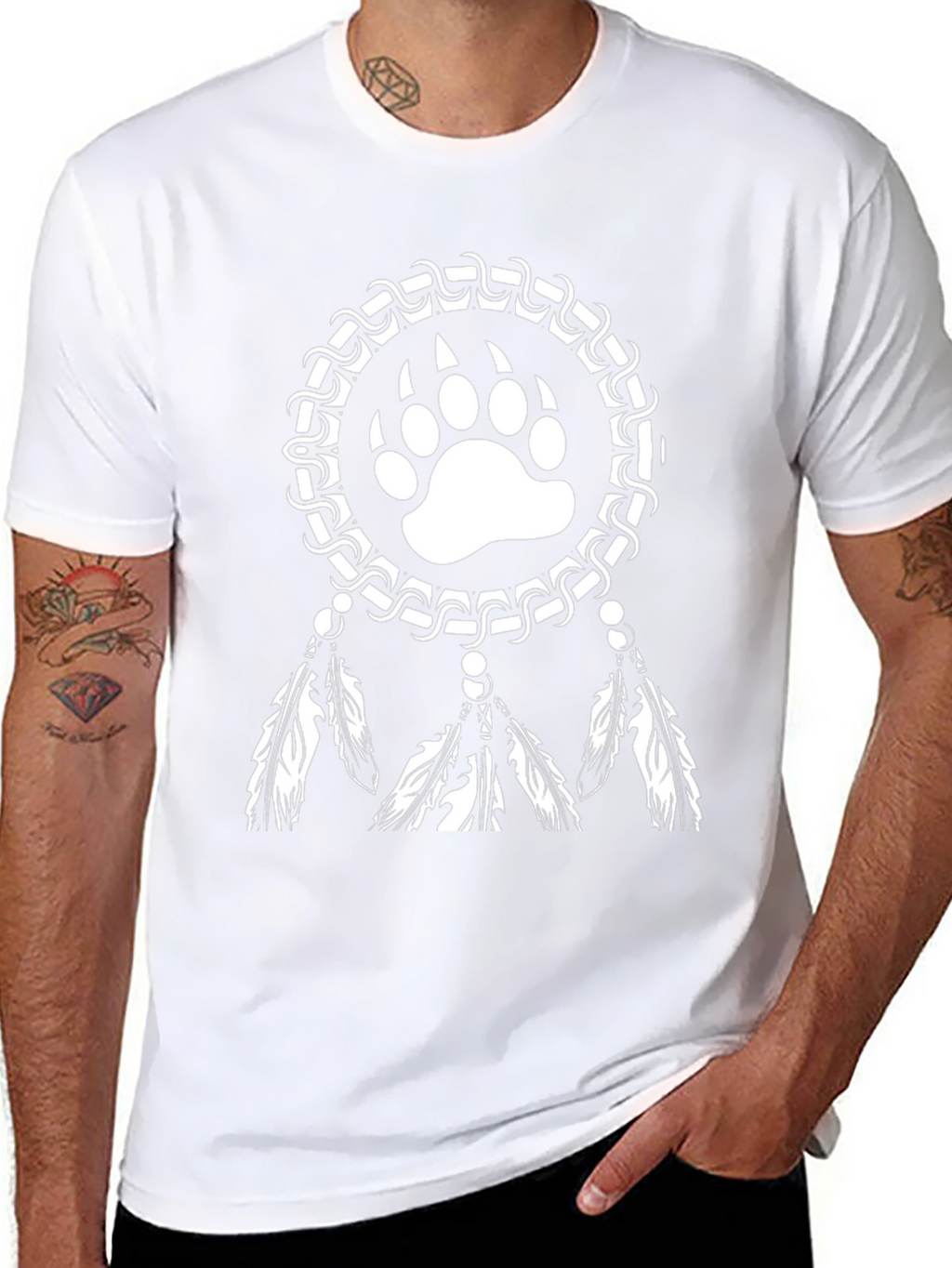 Bear Paw Dreamcatcher Graphic T-Shirt