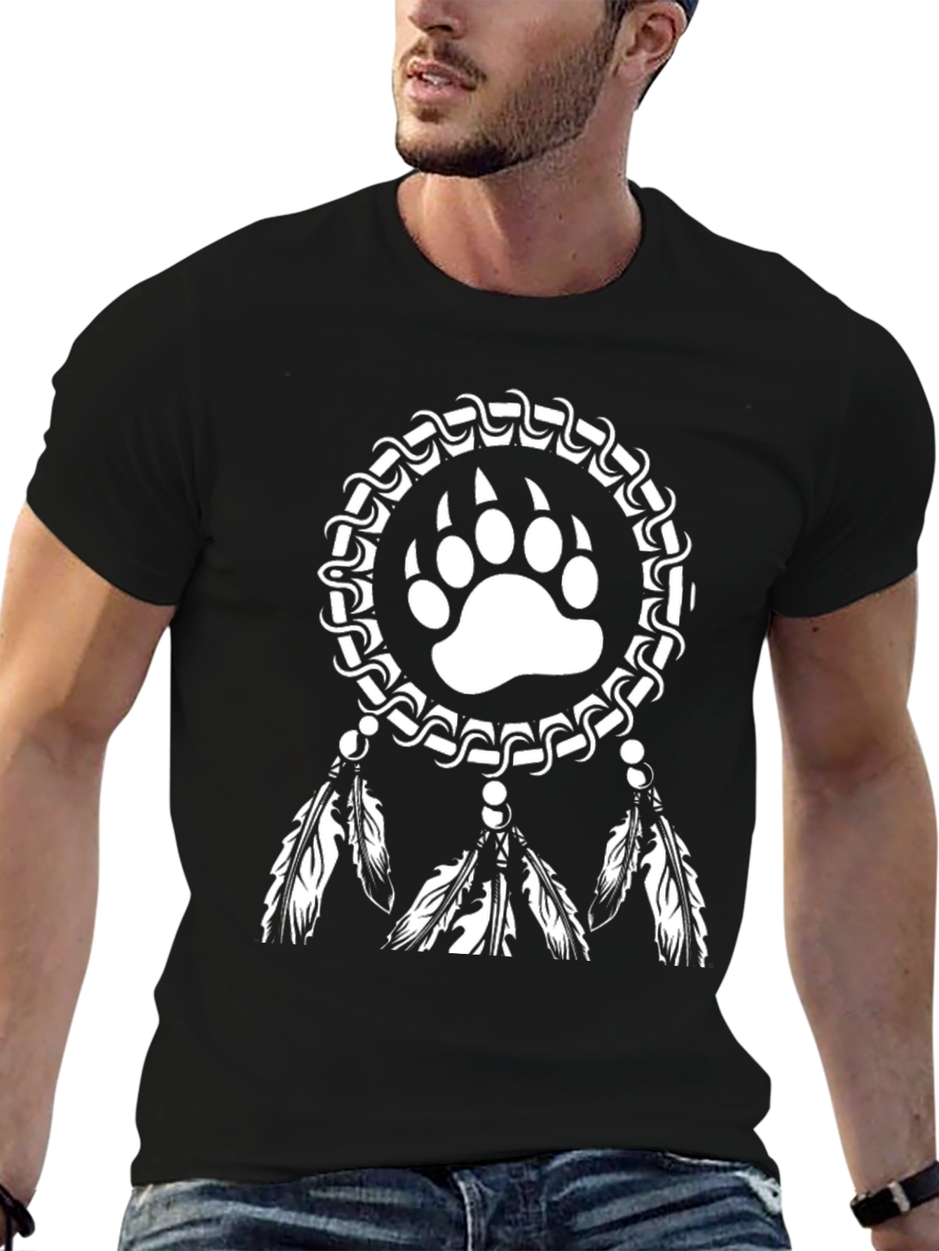 Bear Paw Dreamcatcher Graphic T-Shirt