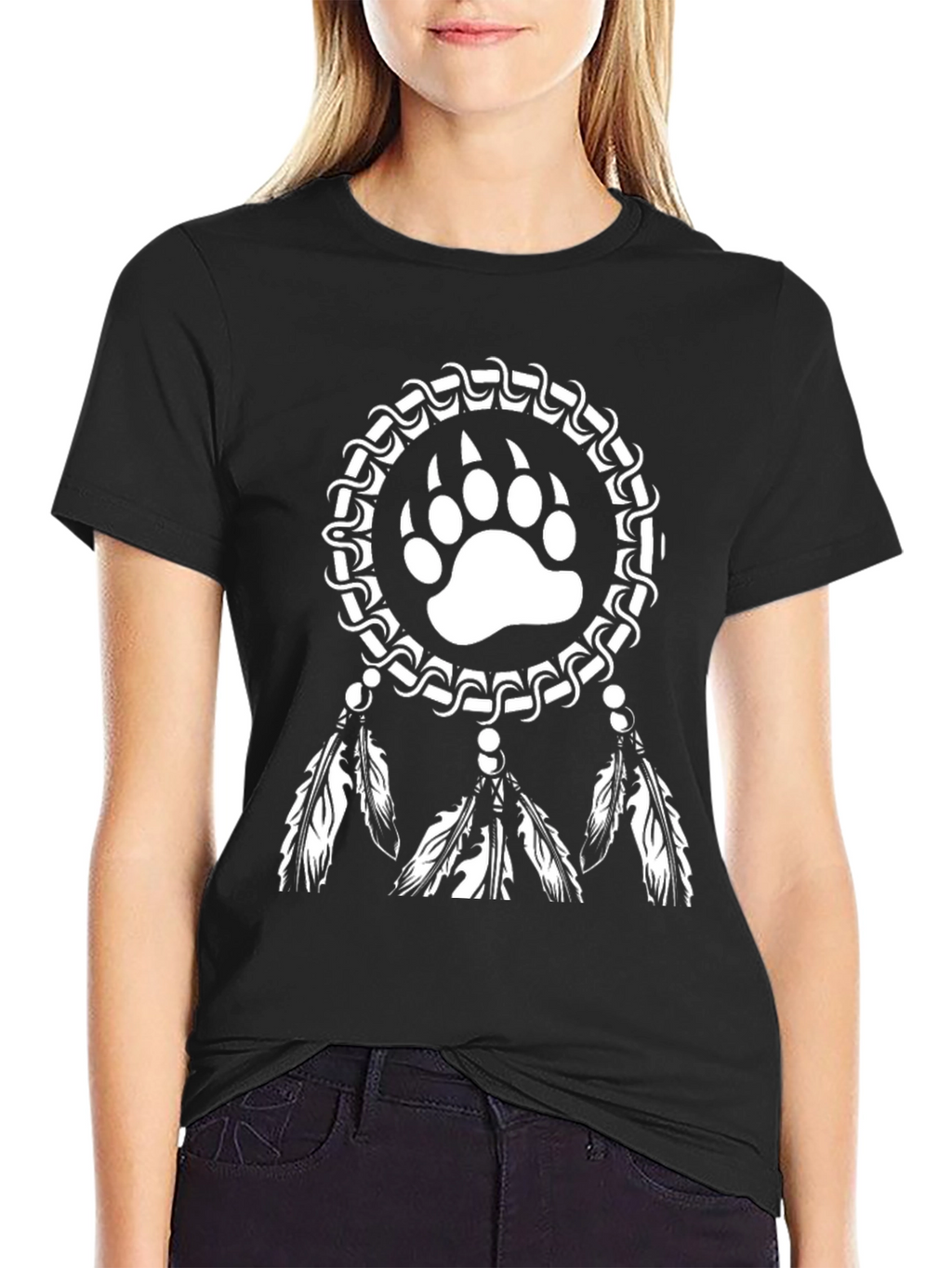 Bear Paw Dreamcatcher Graphic T-Shirt