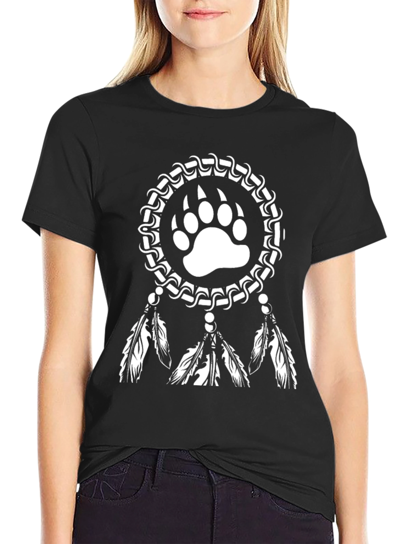 Bear Paw Dreamcatcher Graphic T-Shirt