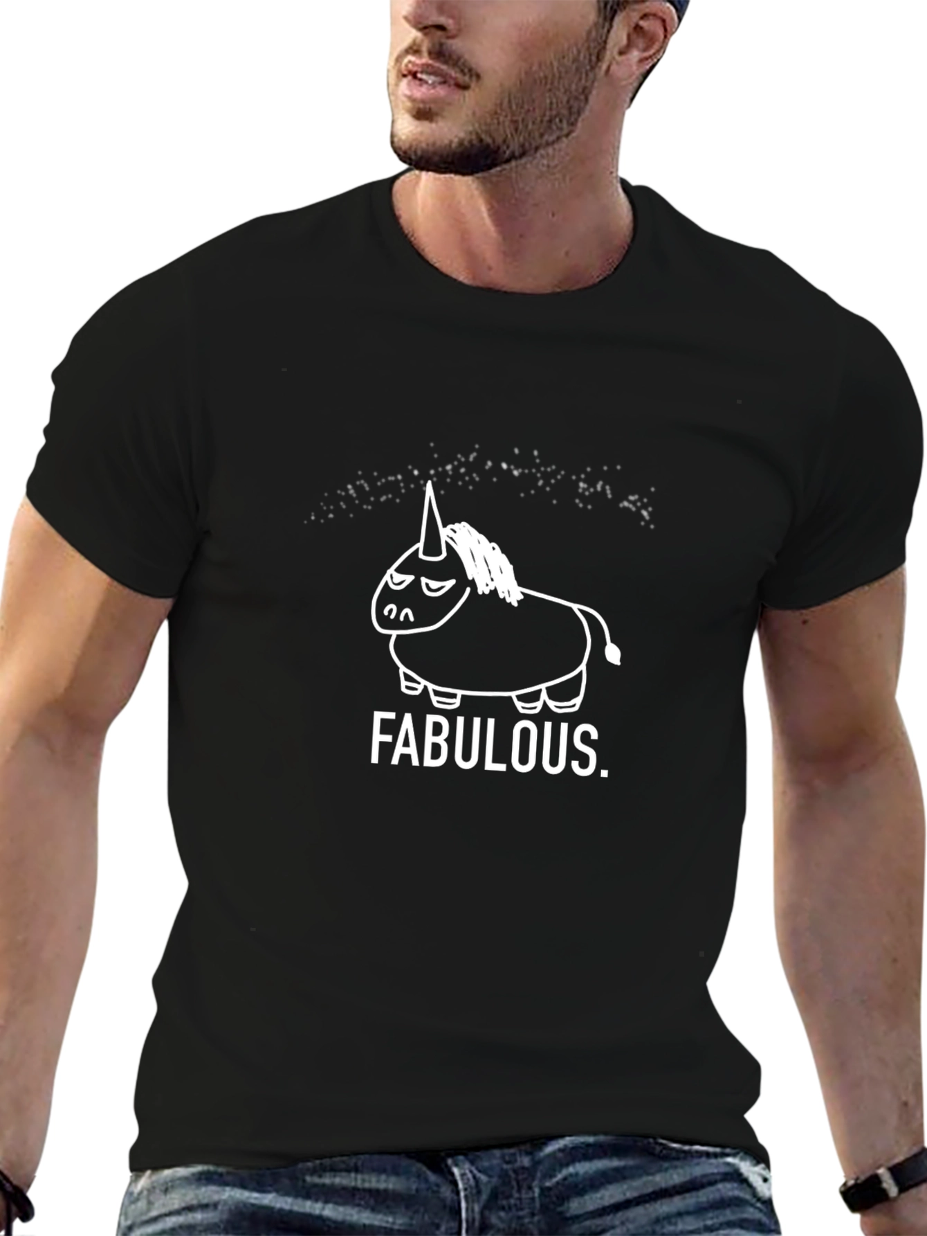 Fabulous Grumpy Unicorn Black T-Shirt