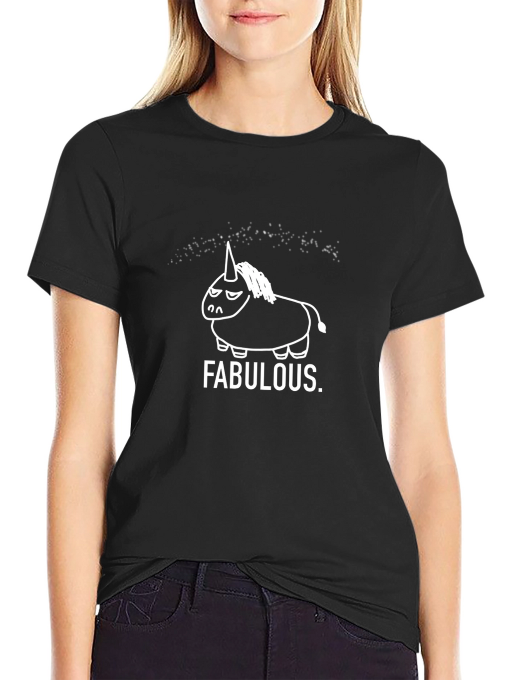 Fabulous Grumpy Unicorn Black T-Shirt