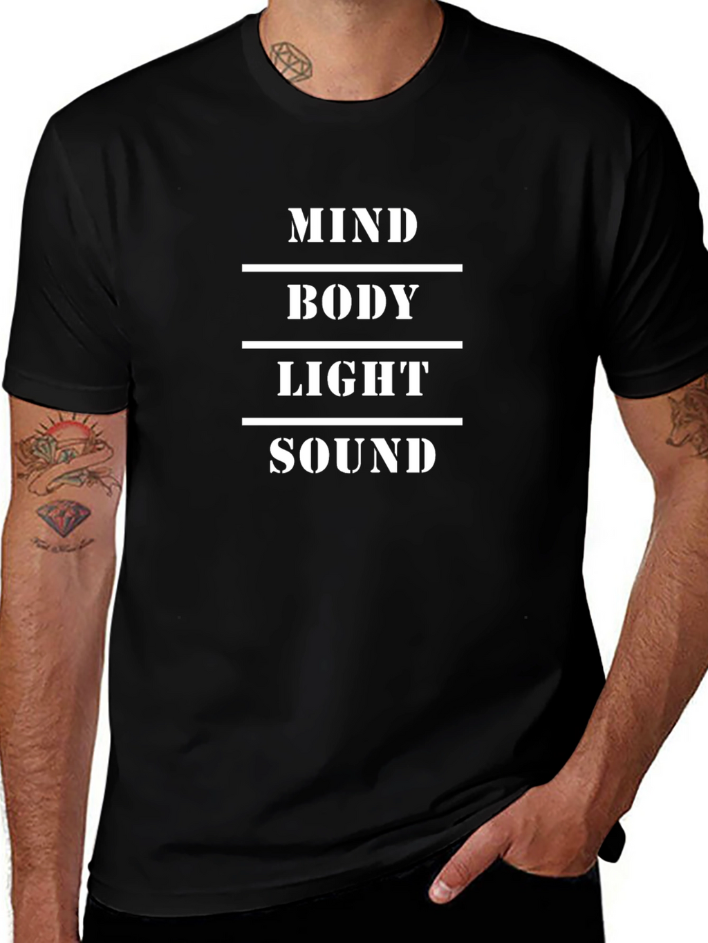 Mind Body Light Sound Tee - Black