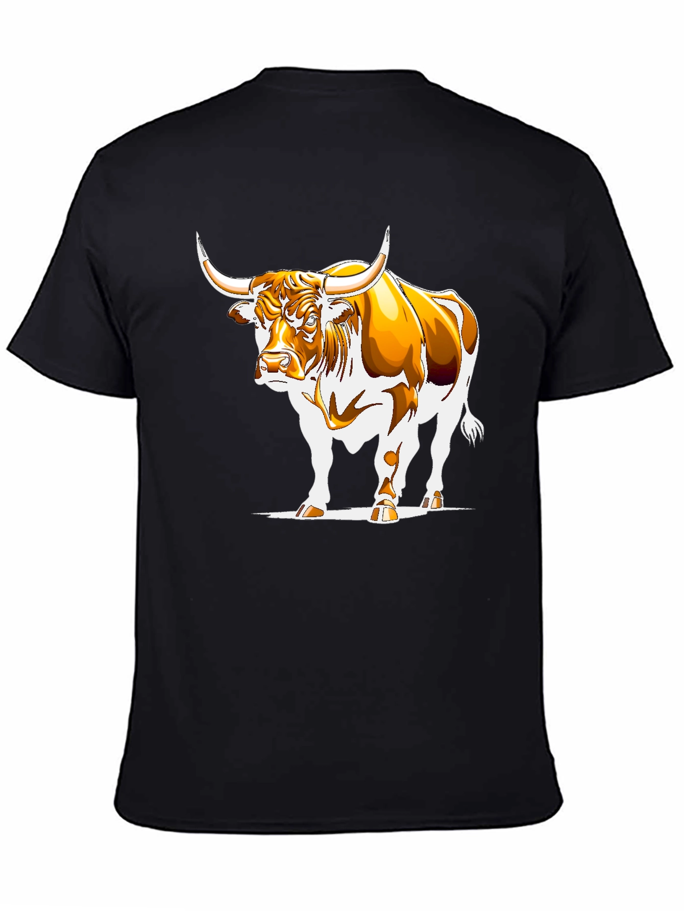 Bull Graphic Black T-Shirt - Bold Animal Design