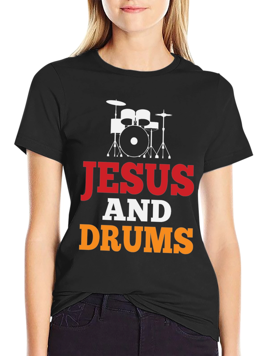 Jesus and Drums Graphic Tee | Christian Drummer T-Shirt