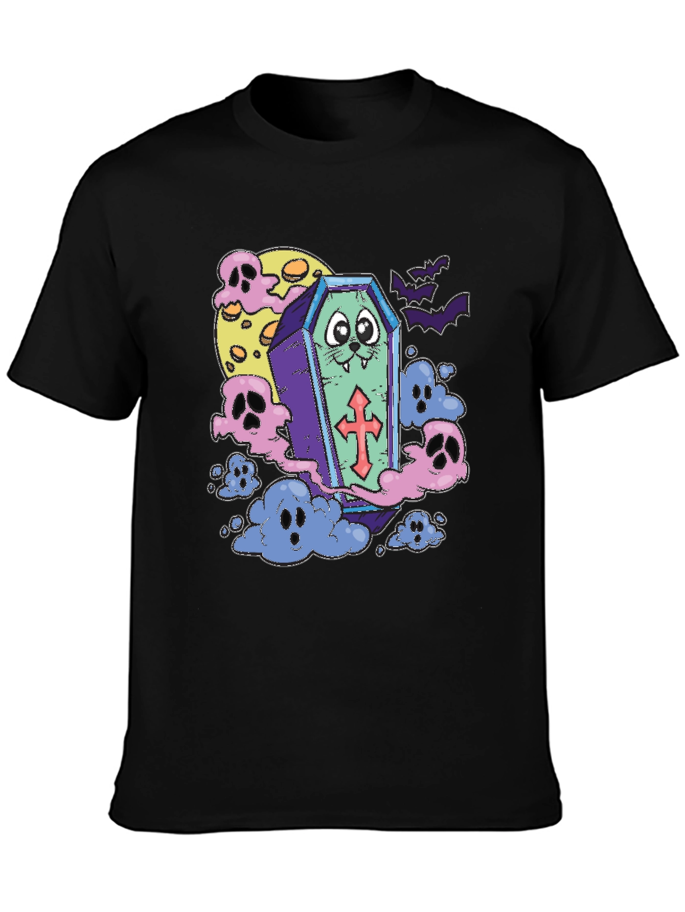 Halloween Cat Coffin T-Shirt