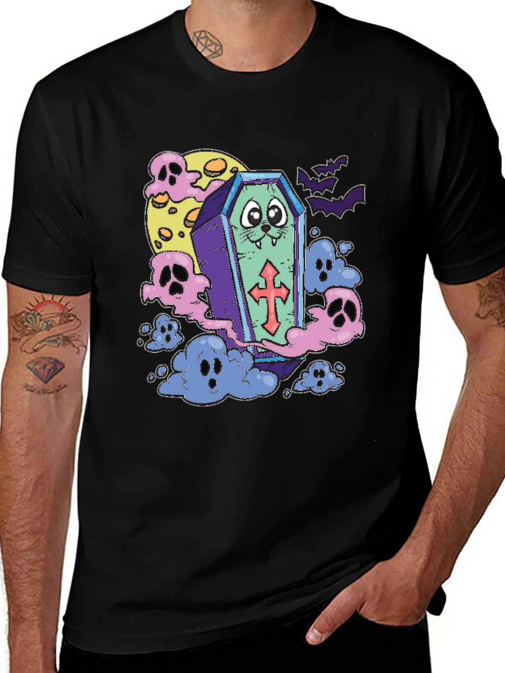 Halloween Cat Coffin T-Shirt