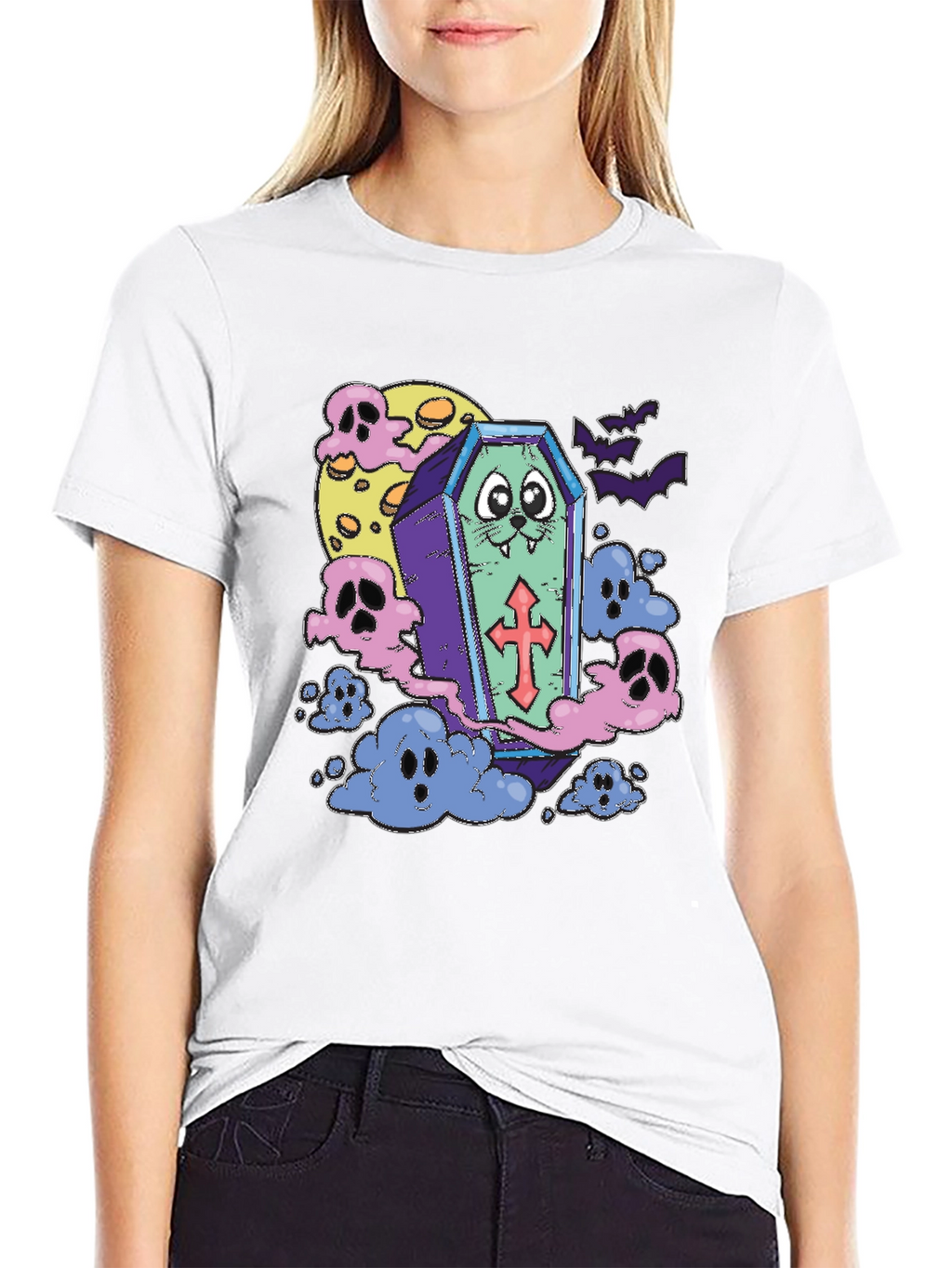 Halloween Cat Coffin T-Shirt