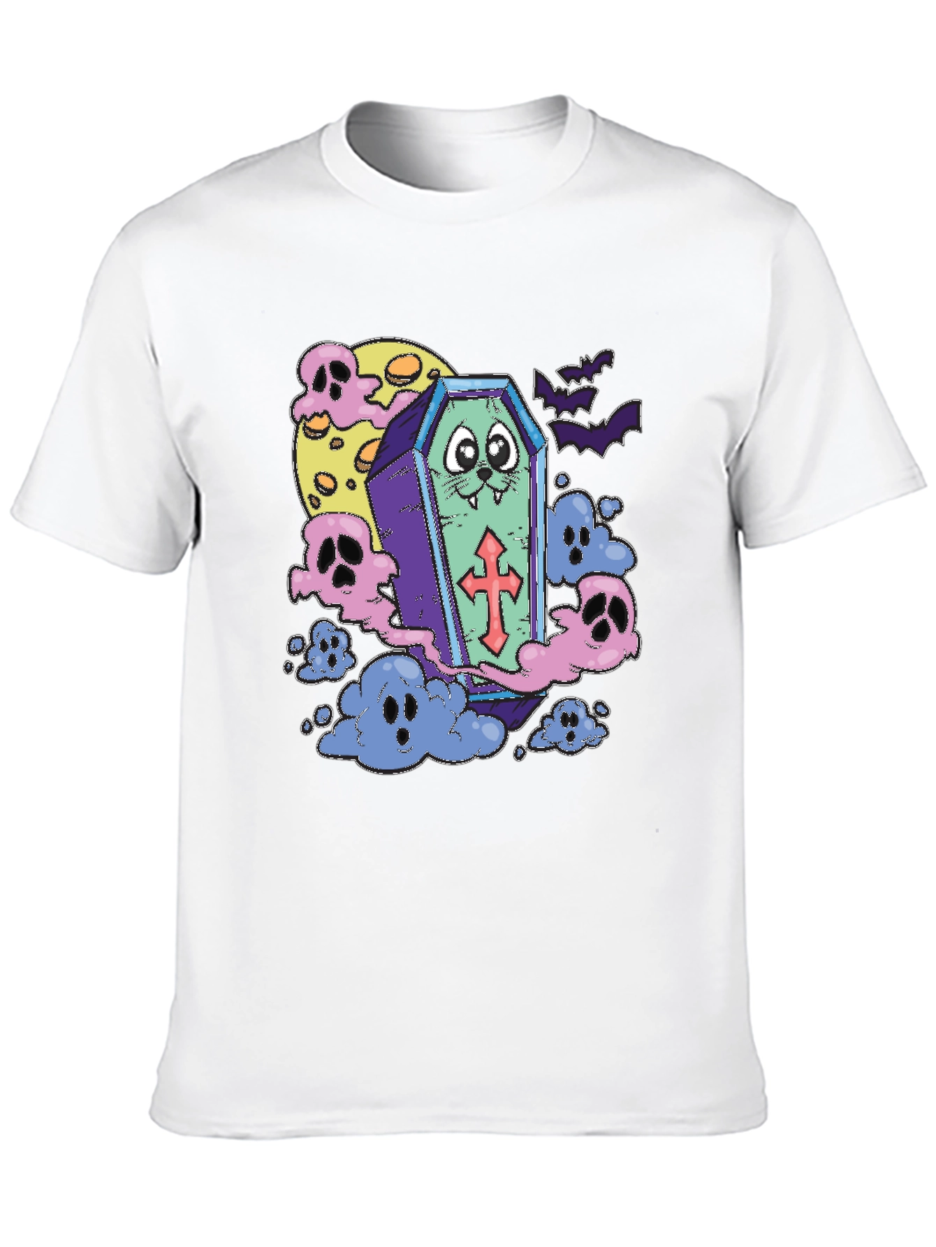 Halloween Cat Coffin T-Shirt