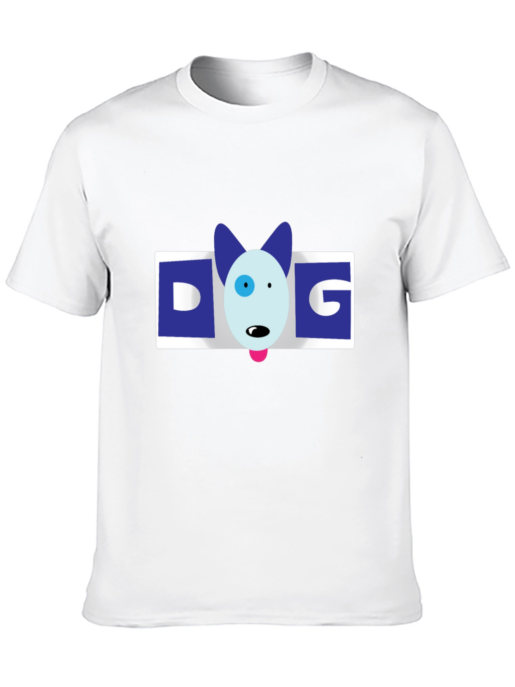 Dog Cartoon Graphic Mens Black T-Shirt