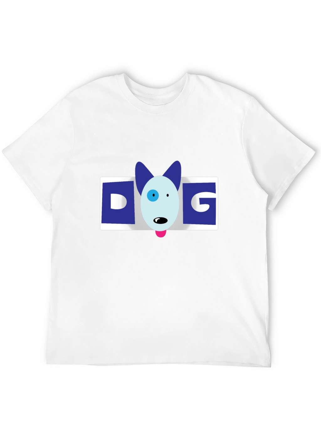 Dog Cartoon Graphic Mens Black T-Shirt