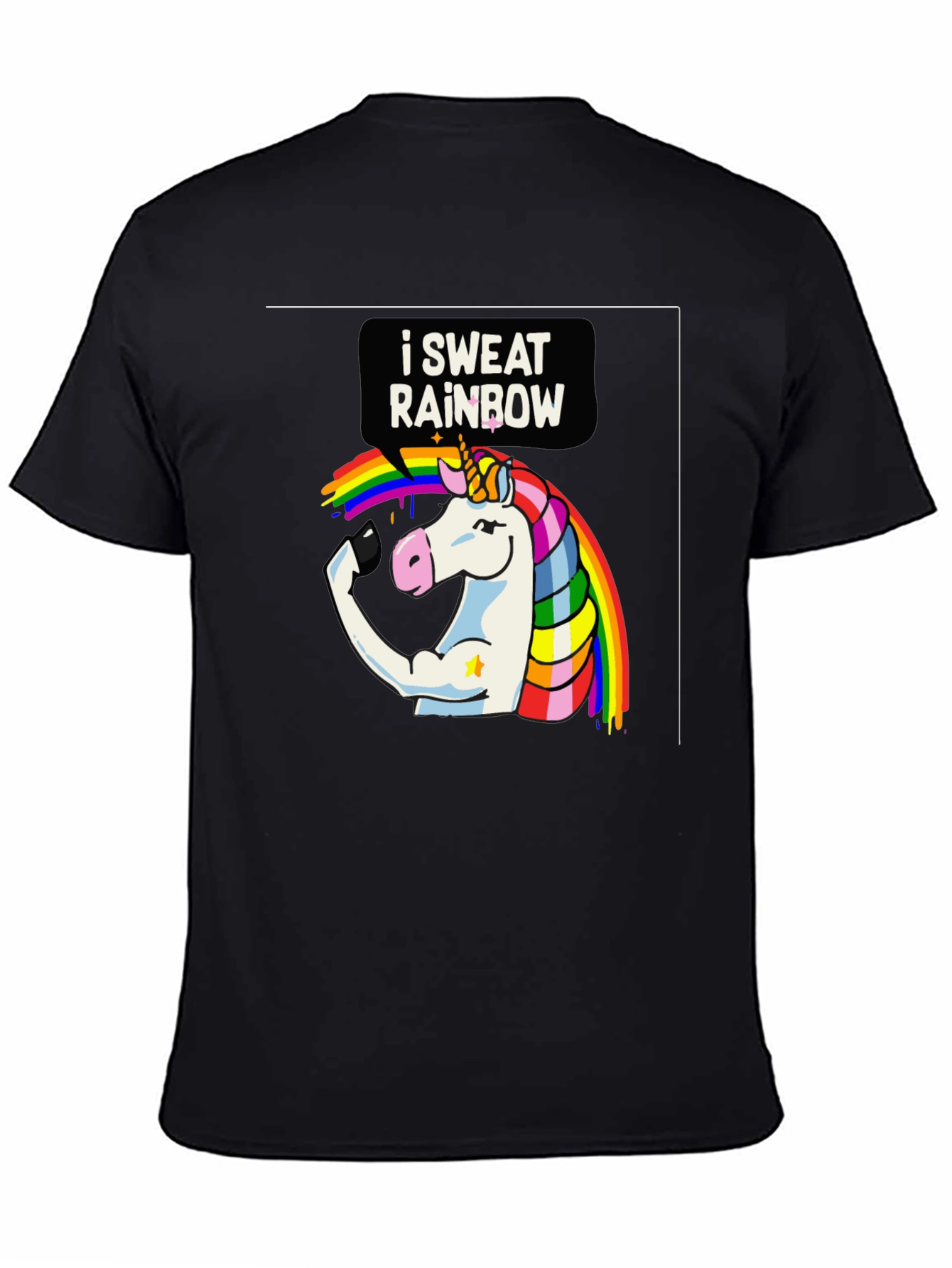 I Sweat Rainbow Unicorn Graphic T-Shirt