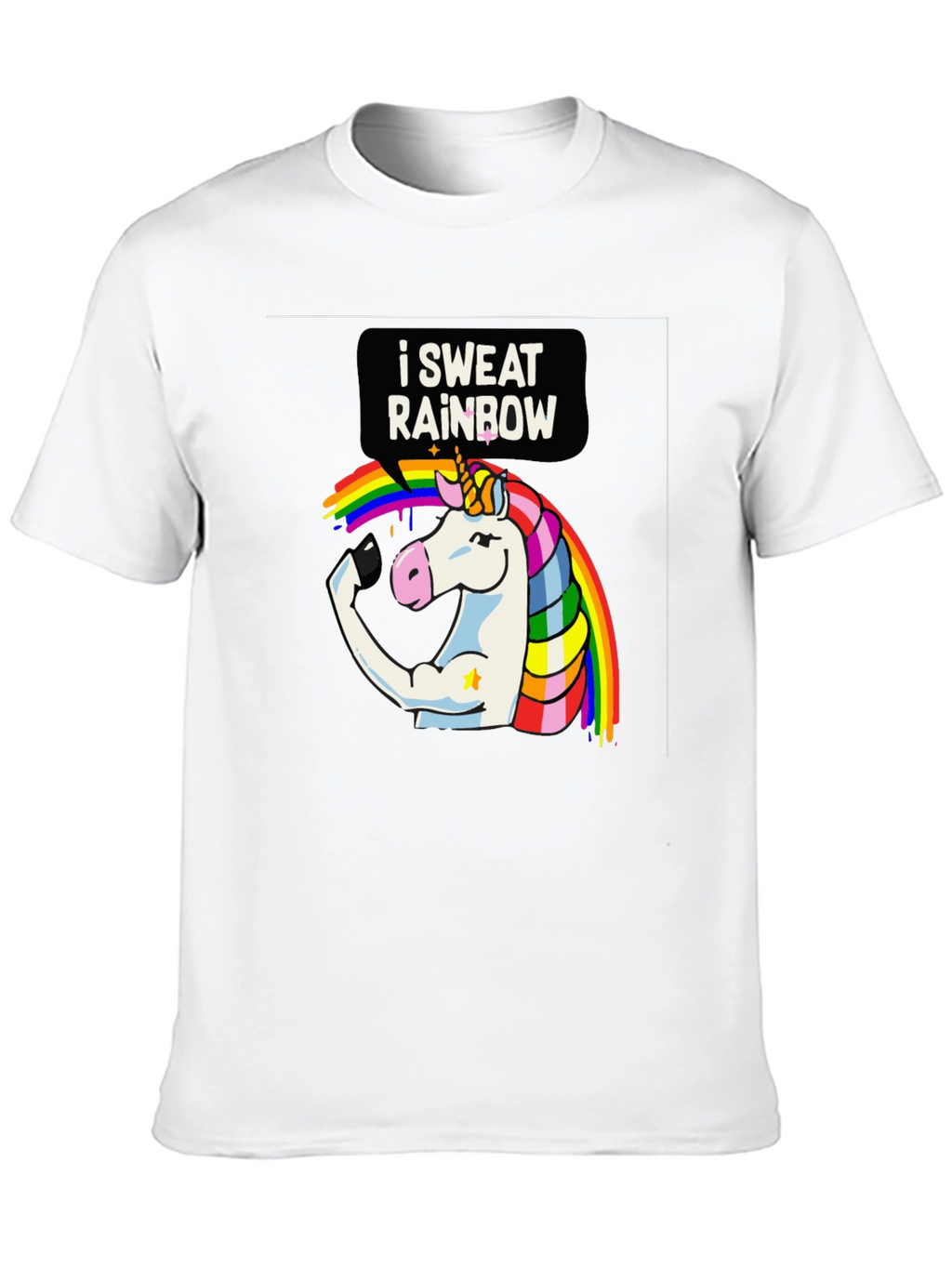 I Sweat Rainbow Unicorn Graphic T-Shirt