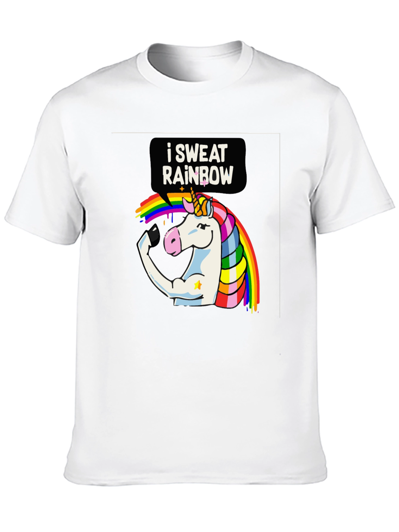 I Sweat Rainbow Unicorn Graphic T-Shirt