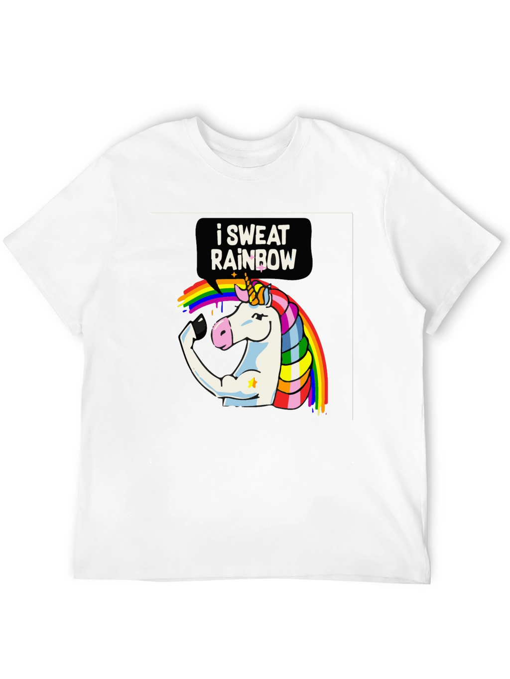 I Sweat Rainbow Unicorn Graphic T-Shirt