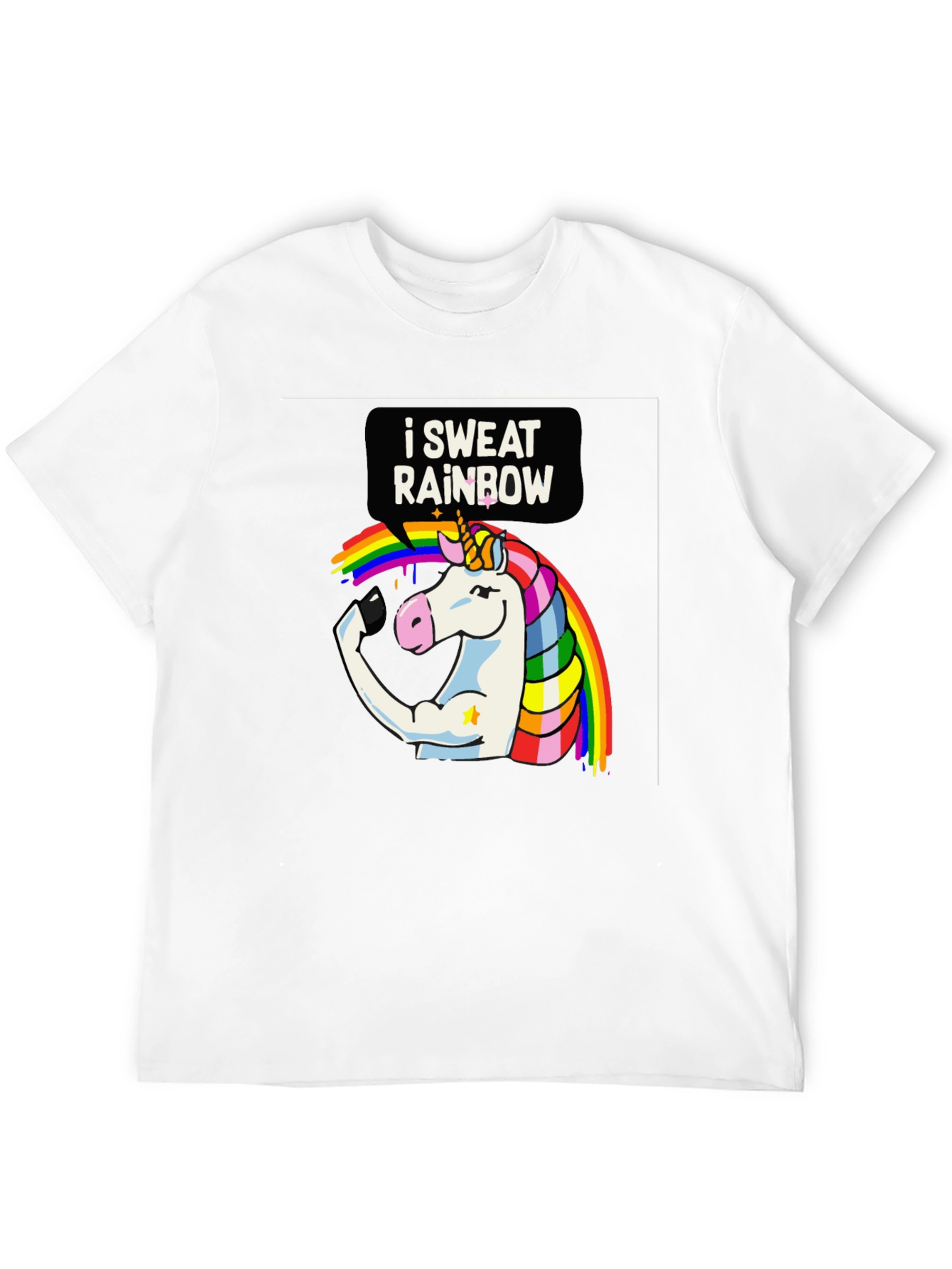 I Sweat Rainbow Unicorn Graphic T-Shirt