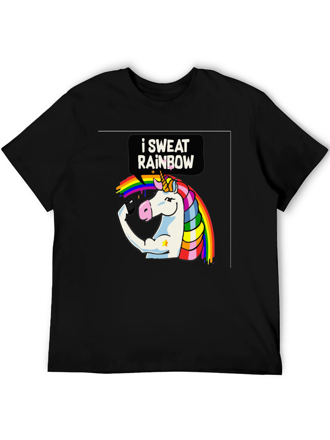 I Sweat Rainbow Unicorn Graphic T-Shirt