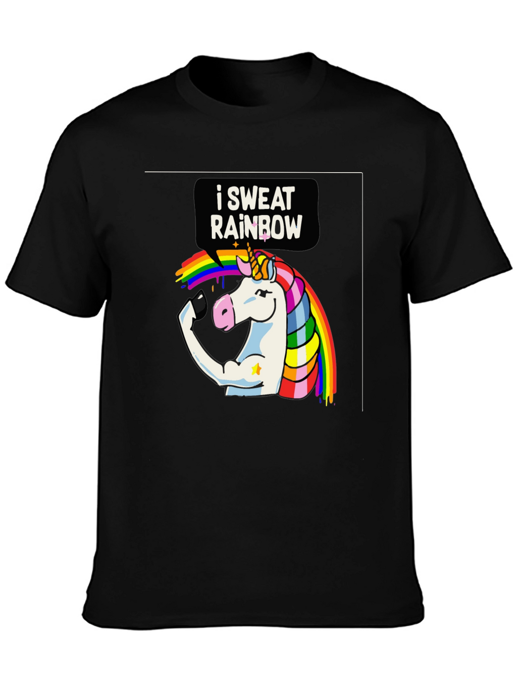 I Sweat Rainbow Unicorn Graphic T-Shirt
