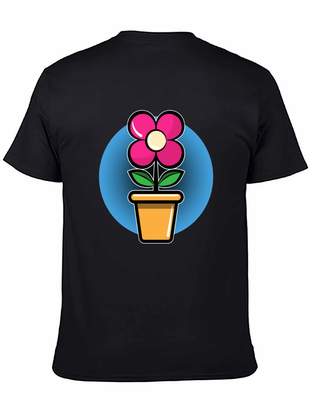 Flower in Pot Graphic Tee - Black