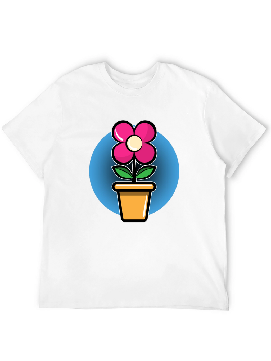 Flower in Pot Graphic Tee - Black