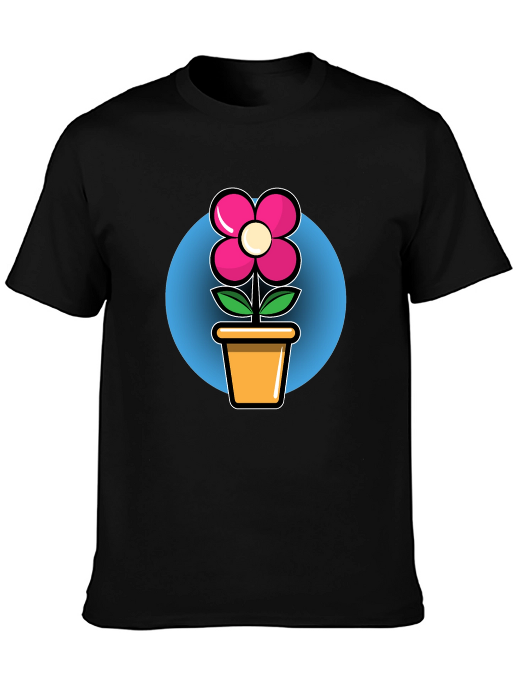 Flower in Pot Graphic Tee - Black