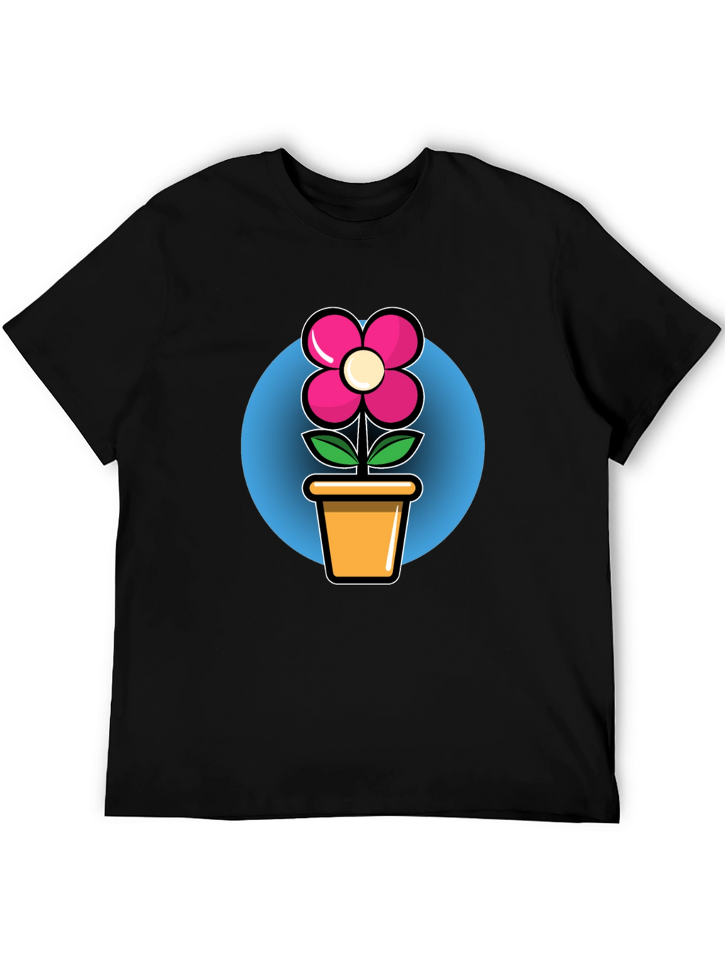 Flower in Pot Graphic Tee - Black